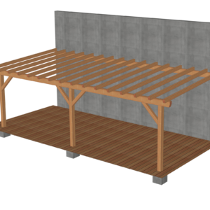 1 pan accolé contre le mur en structure Douglas 8,5 x 3,6 ml