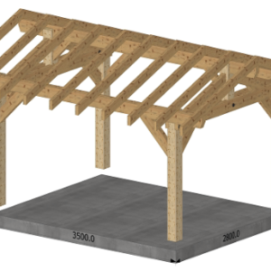 Pergola Bois 2 Pans Égaux – Kit en différentes dimensions